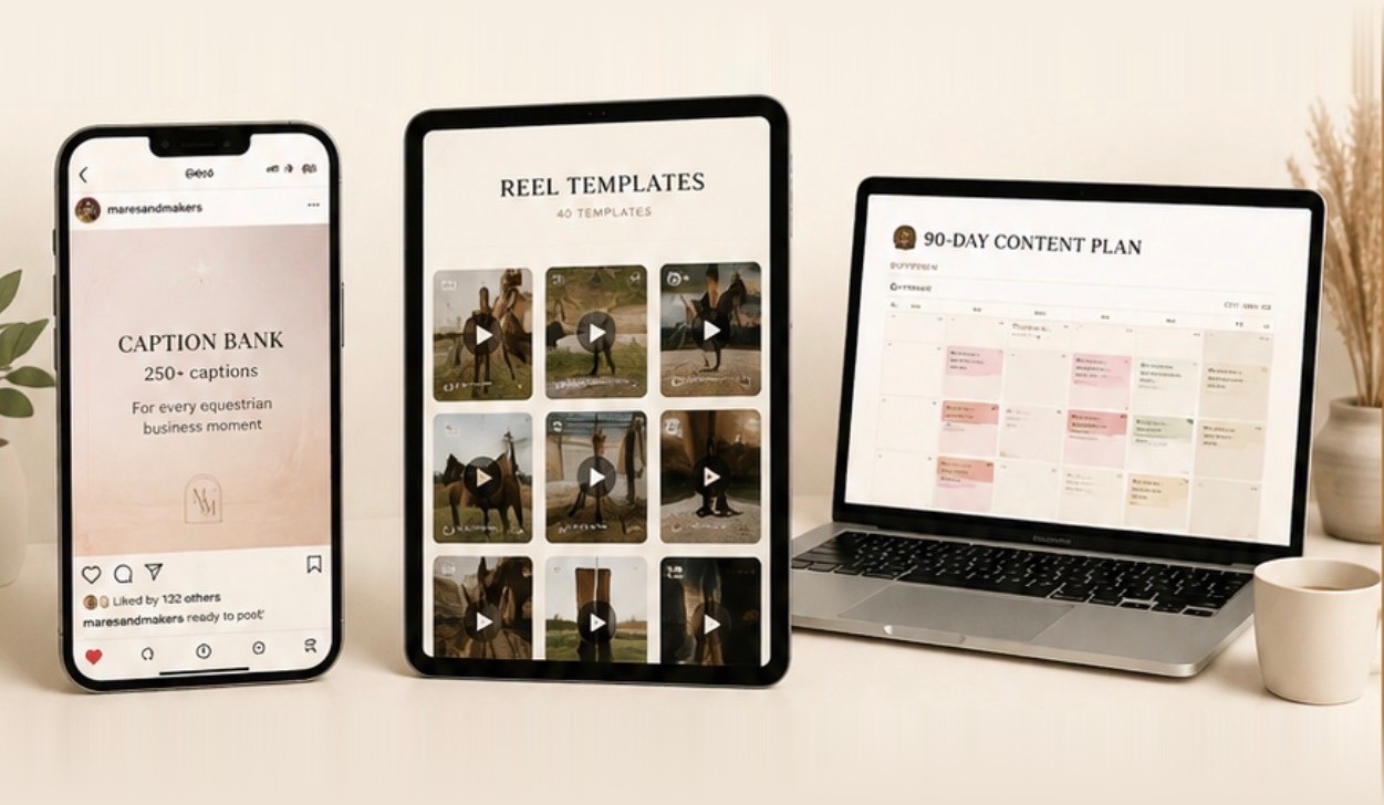What's inside The Feed Room: caption bank, 40 reel templates, 90-day content plan